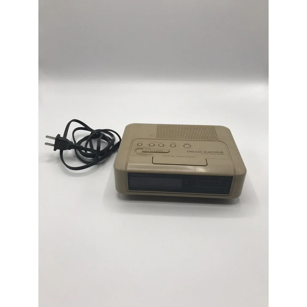 Sony Dream‎ Machine ICF-C240 Digital Clock Radio AM FM Tan Retro Bedside Alarm